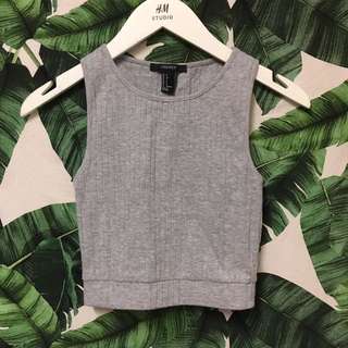 Forever 21 Grey Sleeveless Crop Top