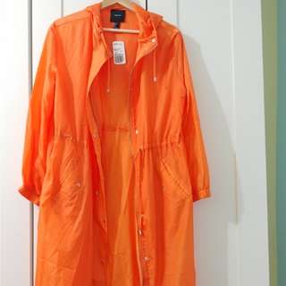 Long Sheer Neon Orange Jacket