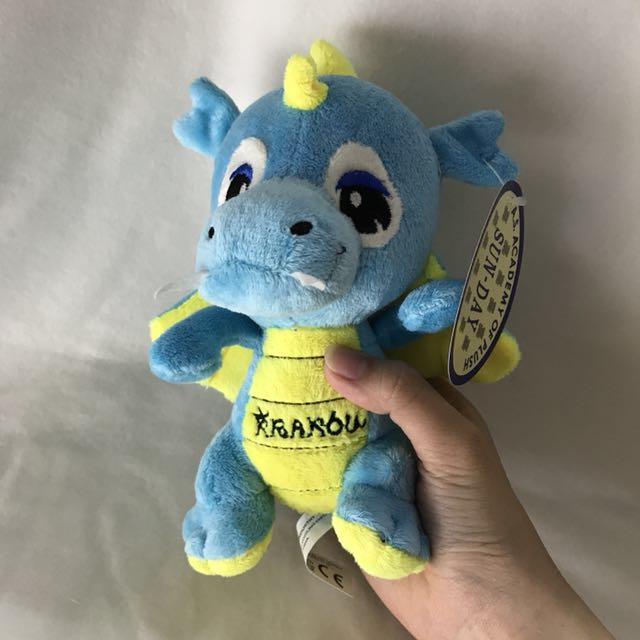 stuffed blue dragon