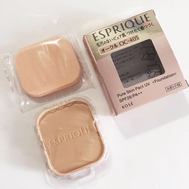 Bnib Kose Esprique Pure Skin Pact Uv Foundation With Sponge Health Beauty Makeup On Carousell