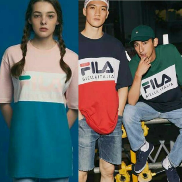 red and green fila shirt
