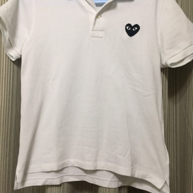 cdg polo white