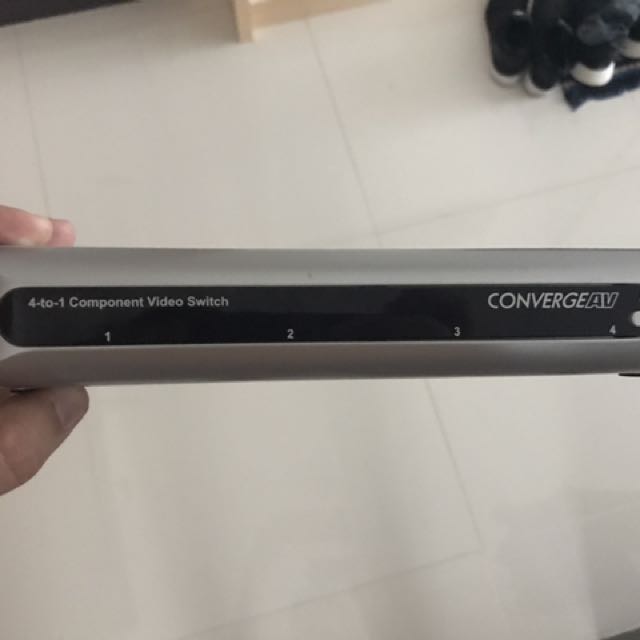 Component cable switch (Category: TV Parts & Accessories) located in Singapore. Submitted by shunjie.cheong (Listing ID 137892533, Image 1). Description: Selling a component cable switch. This is to input 4 component cables into this device and select whichever one u want to output via the switch.