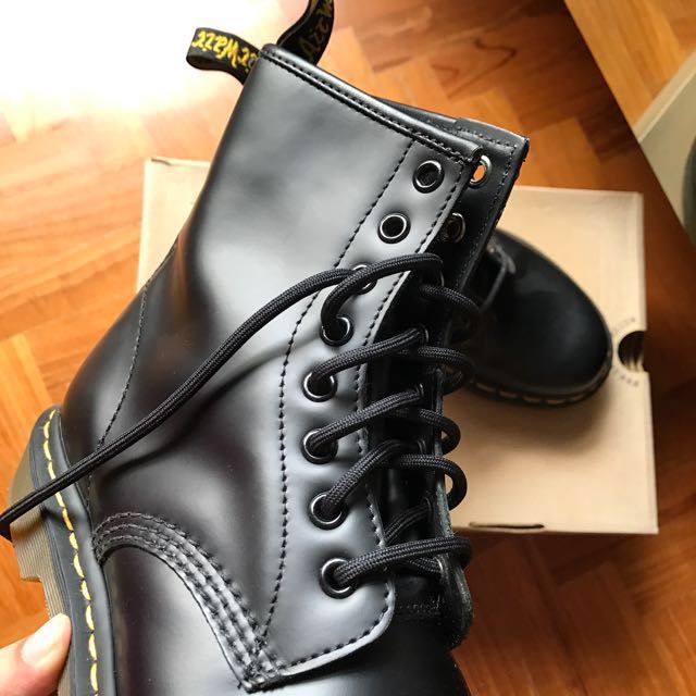 Dr Martens 1460 Black Smooth Noir Leather Boot Women s Fashion