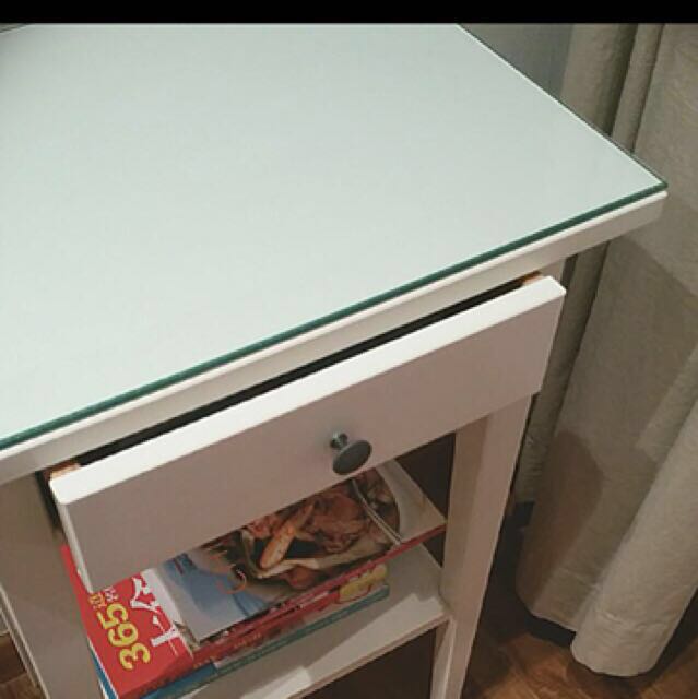 Hemnes nightstand new arrivals glass top