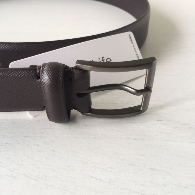 MINISO Men’s Brown Genuine Leather Belt (115cm), Men's Fashion, Watches ...