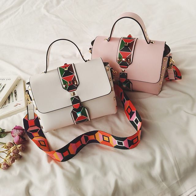 sling bag with colourful strap