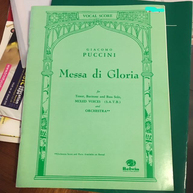 Puccini Messa Di Gloria Vocal Score Books Stationery Fiction On Carousell
