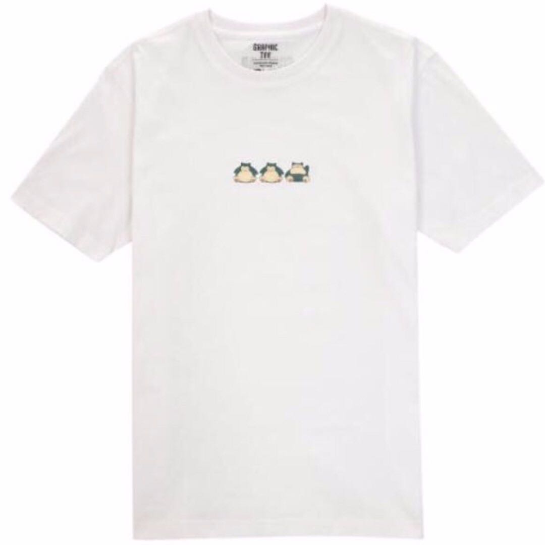 Spao X Pokemon Shirt White Snorlax Men S Fashion Tops Sets Tshirts Polo Shirts On Carousell