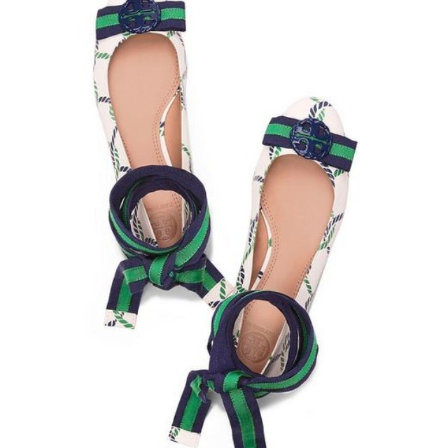 Tory burch maritime ankle wrap hotsell ballet flat