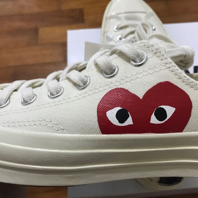 CDG Play Converse Chuck Taylor All Star 70 Low White Cream