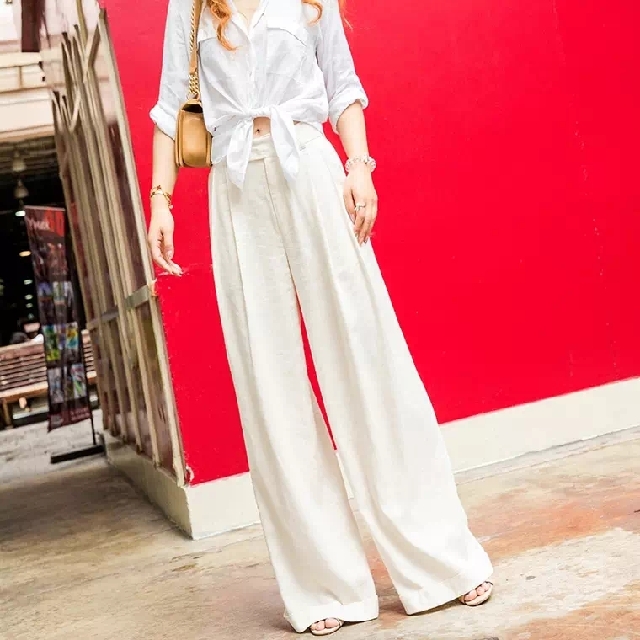 high waisted linen trousers