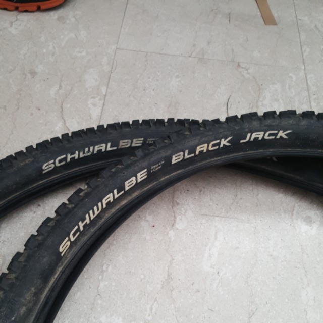 26" Bike Tyre Clincher Schwalbe Black Jack Active Wire 26X1.9" Black 