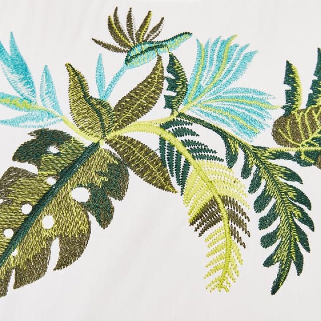 Zara EMBROIDERED LEAF TOP