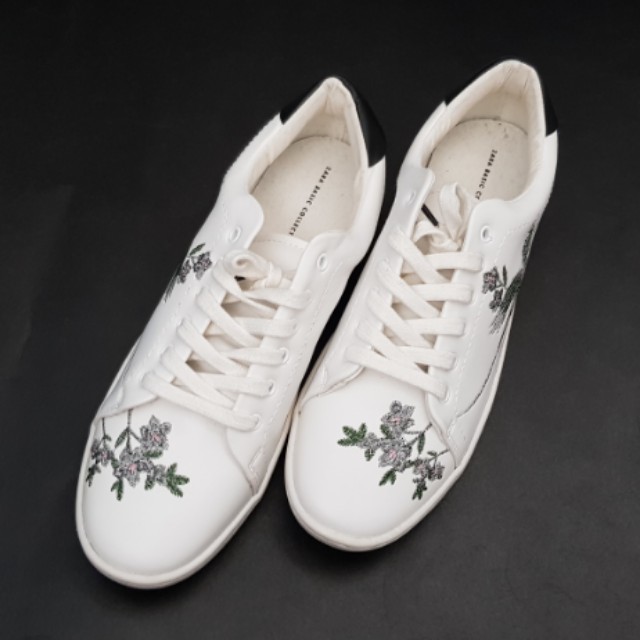zara embroidered sneakers