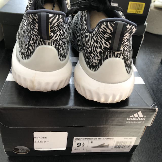 Adidas alpha bounce zebra us 9.5 cheap Men s Fashion on Carousell
