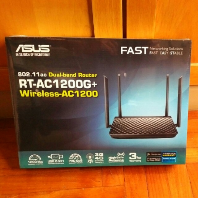 Asus RT-AC1200G+ dual band router, Computers & Tech, Parts ...