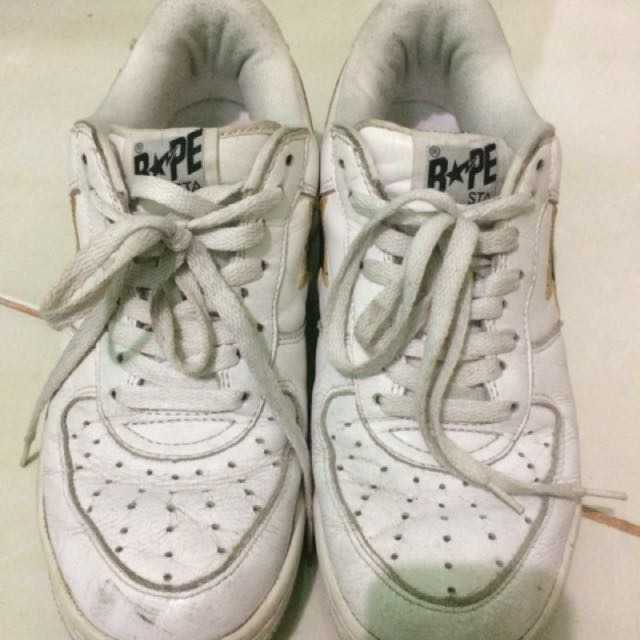 Bapesta, bape shoes, bathing ape (nike air force 1 shadow), Fesyen Pria