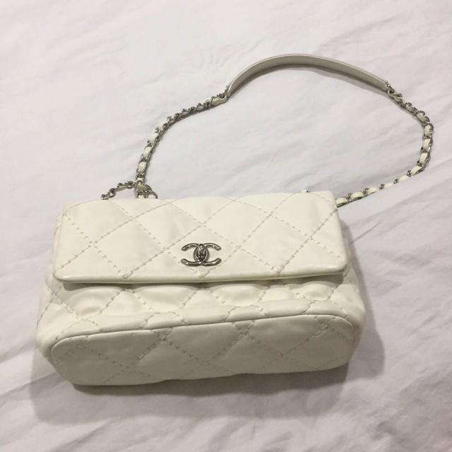 Chanel Calfskin Quilted Small Love Me Tender Flap (White)