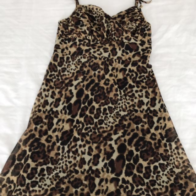 animal print dress guess
