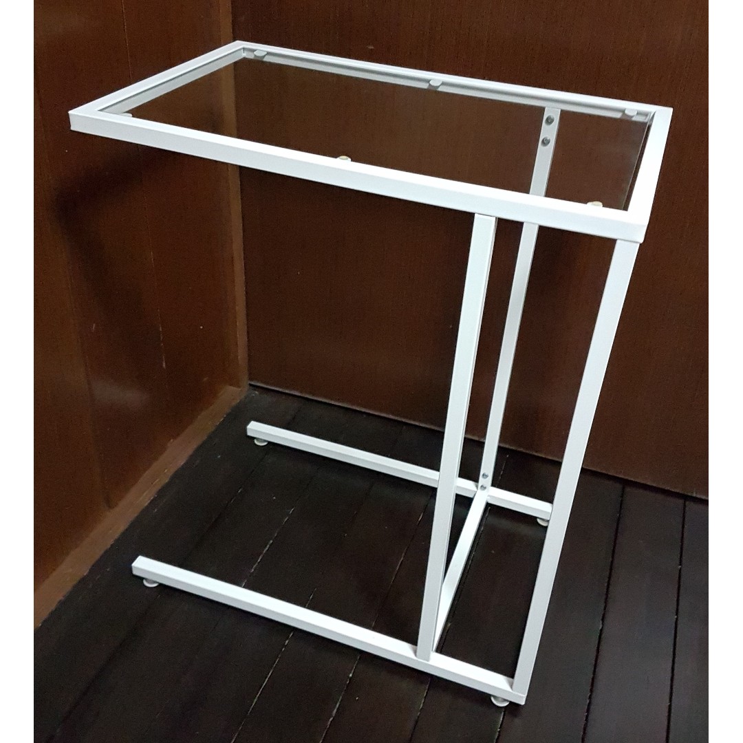 Ikea VITTSJO Laptop stand White glass, Furniture, Tables & Chairs on ...