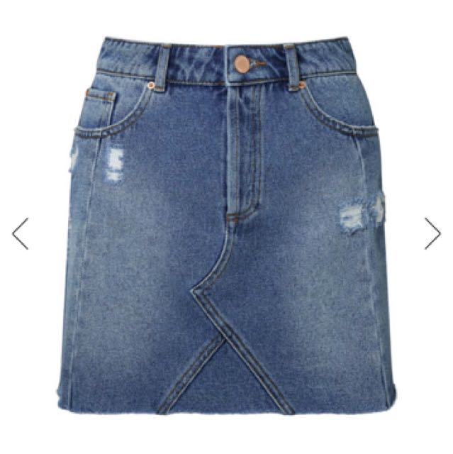 miss selfridge denim skirt