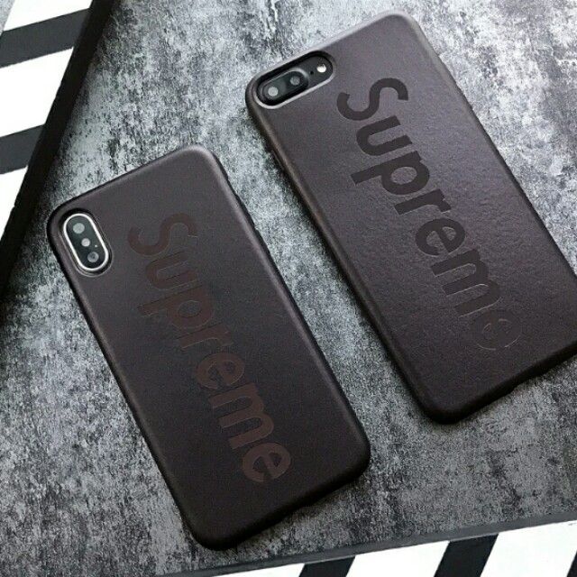 black supreme iphone case