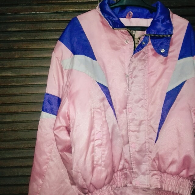 pastel pink varsity jacket
