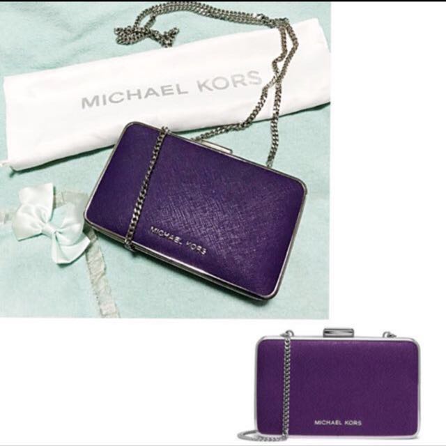 michael kors purple clutch