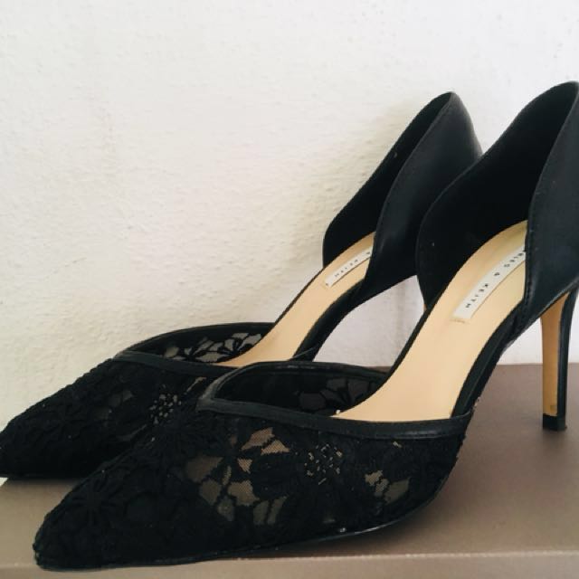Charles u0026 Keith Black Lace Stiletto Heels, Women's Fashion, Footwear, Heels  on Carousell