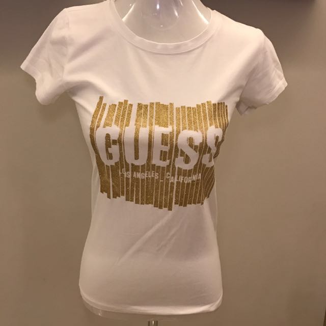 Gold and white guess shirt 2025