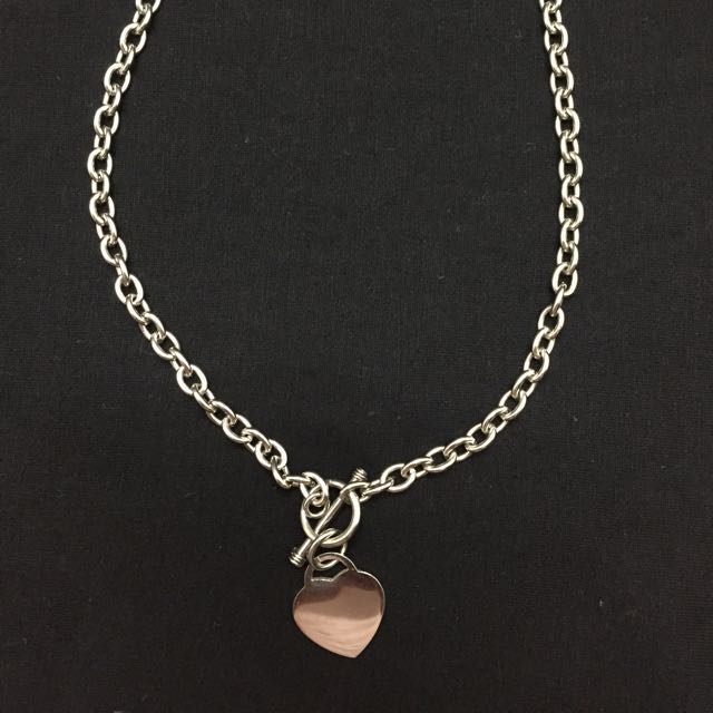 Tiffany Inspired Heart Toggle Necklace 