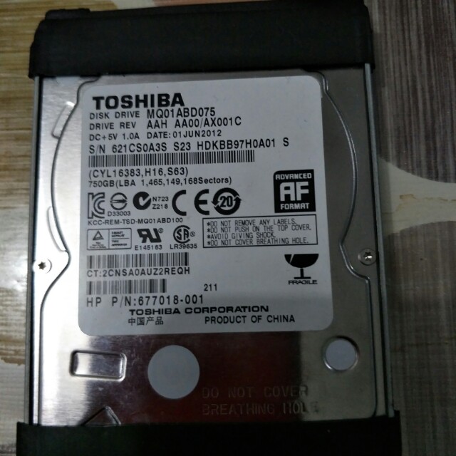 Toshiba 750gb Laptop Hard Disk Electronics Computer Parts Accessories On Carousell