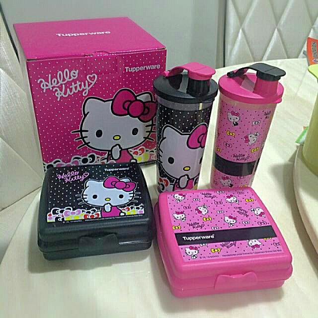 Tupperware Hello Kitty Lunch Set, TV & Home Appliances, Kitchen