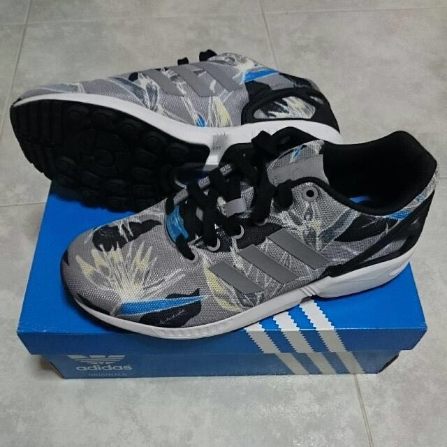 Adidas men's zx flux floral-white/blue store