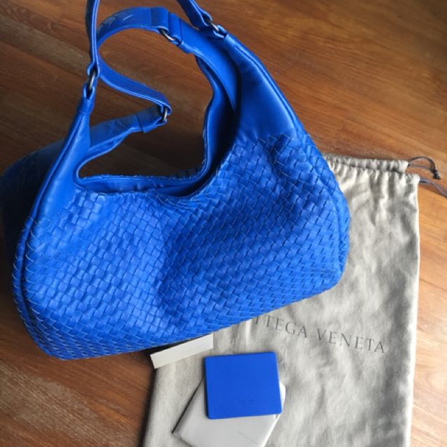 Bottega Veneta Intrecciato Napa Large Campana Bag In Royal Blue Luxury Bags Wallets On Carousell