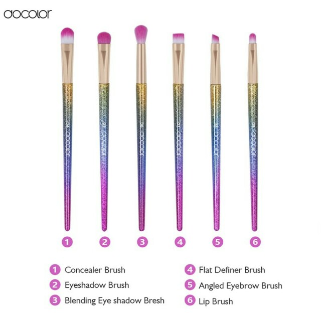 Docolor Makeup Brush Set Rainbow Fantasy Unicorn Metalic Original