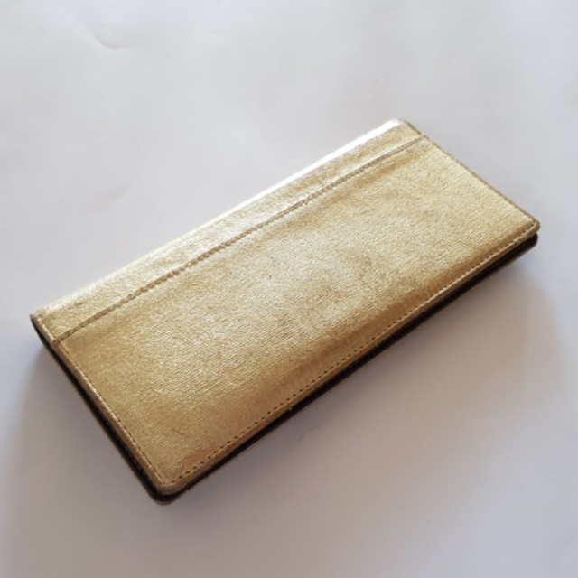 KATE SPADE Gold Checkbook Wallet Women s Fashion Bags Wallets