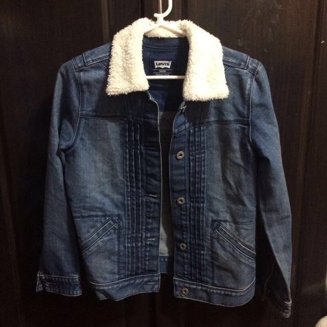 levis denim jacket wool collar