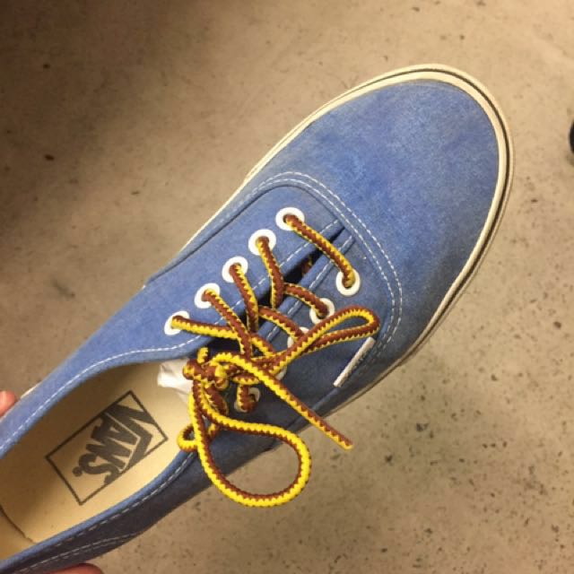 blue vans yellow laces
