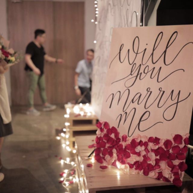 Will You Marry Me Hand Calligraphed Signboard Books Stationery Stationery On Carousell