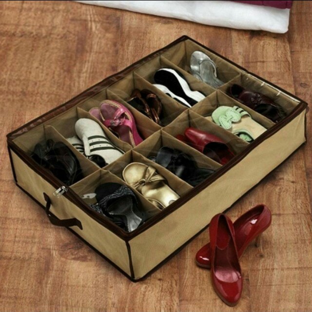 shoe box storage under bed