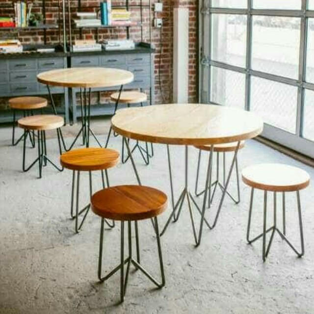 1 Set  Meja Kursi  Cafe  Minimalis  Design Cafe  Unique Home Furniture on Carousell
