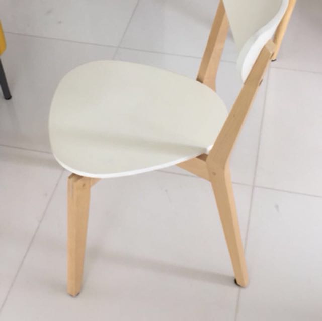 4 White Dining Chairs IKEA NORDMYRA, Furniture & Home Living, Furniture