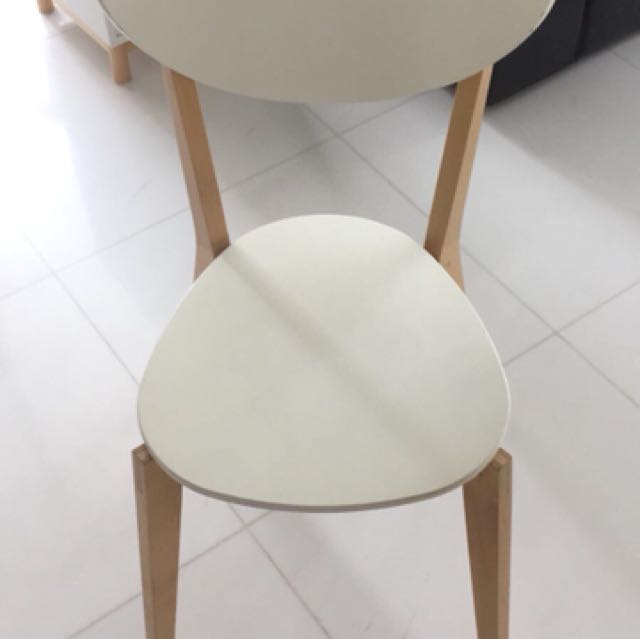 4 White Dining Chairs IKEA NORDMYRA, Furniture & Home Living, Furniture