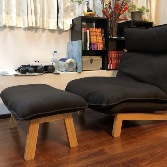 無印良品muji 高椅背和室沙發椅含椅凳深棕色 居家生活 傢俱 沙發在旋轉拍賣