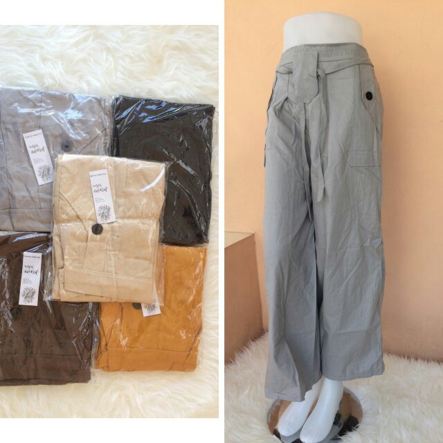 Celana Kulot Katun Linen Women S Fashion Women S Clothes