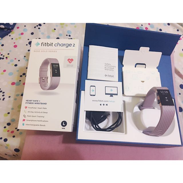Fitbit charge 2 lavender rose gold band hot sale