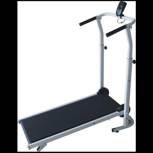 Foldable Manual Treadmill Home Walking Running Machine Black