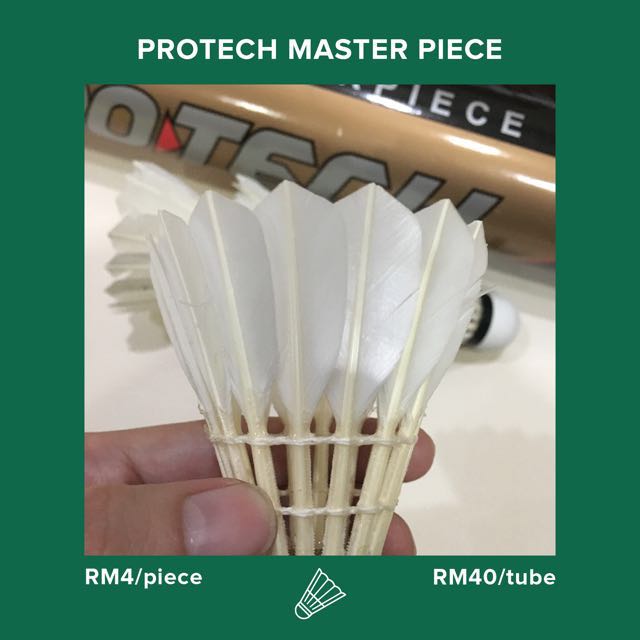 PROTECH Master Piece Re-newed Shuttlecocks (Category: Racket & Ball Sports) located in Ampang. Submitted by shuttlecock_king (Listing ID 113687470, Image 2). Description: Condition: 9/10.